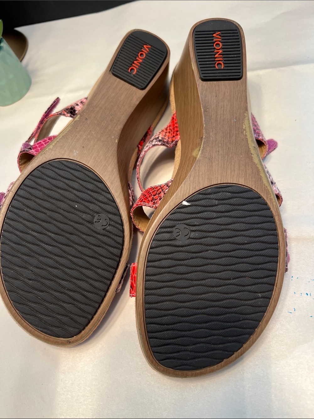 Vionic Pink Snake-Print Triple Buckle Slide Sandal - Picture 5 of 6